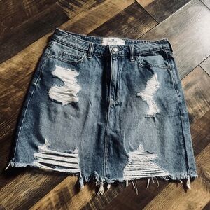 Distressed Hollister Denim Skirt